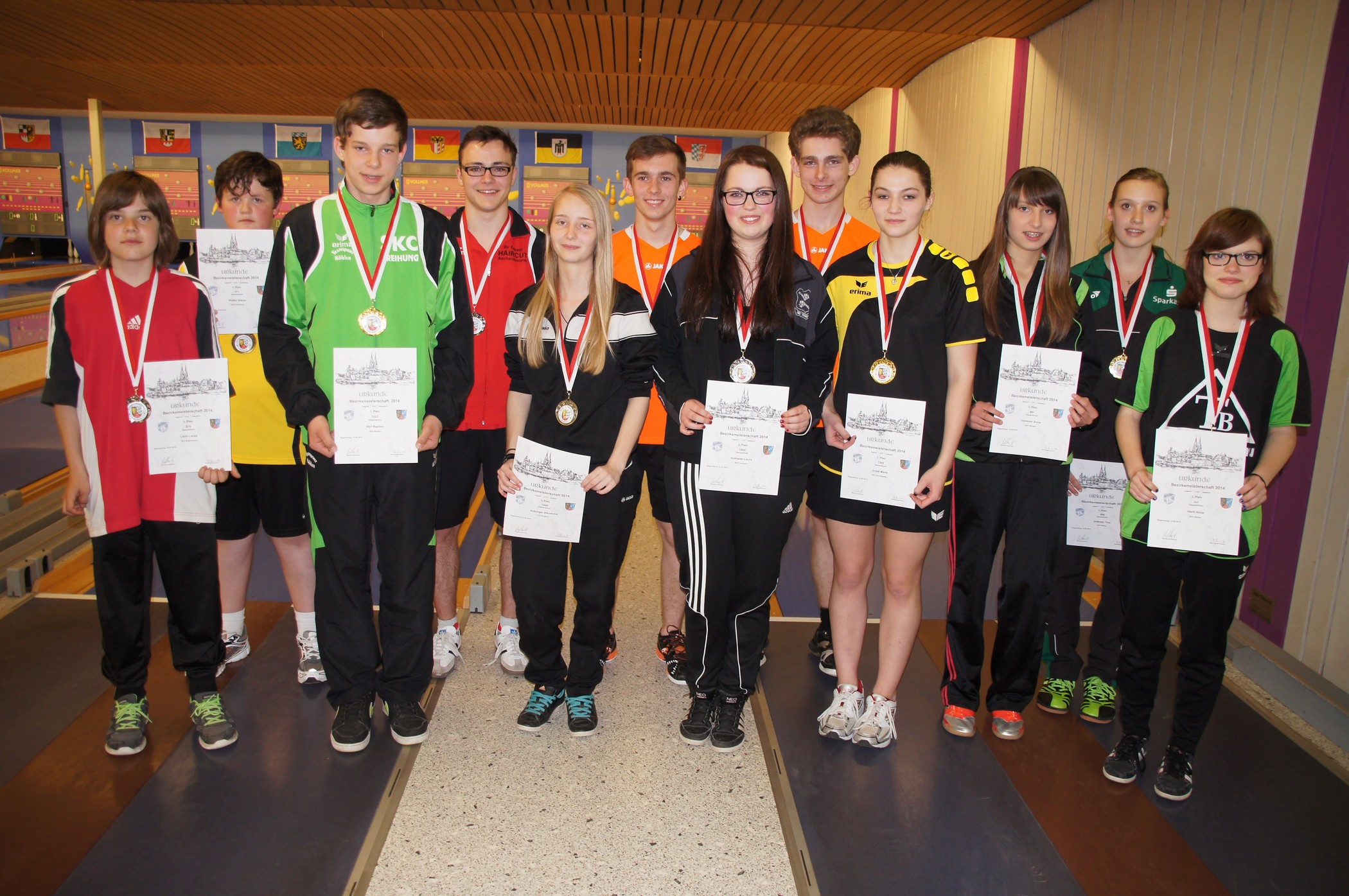 Bezirksmeisterschaft Jugend 2014 in Regensburg, alle Platzierten